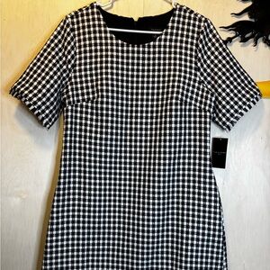 H&M Monochrome Checkered Mini Dress